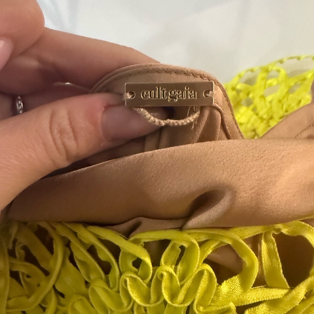Cult Gaia Yellow Lace Mini Dress - Picture 4 of 6